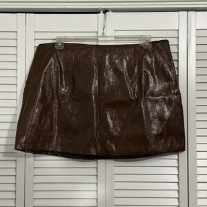 Abercrombie & Fitch Vegan Leather Skirt in Brown